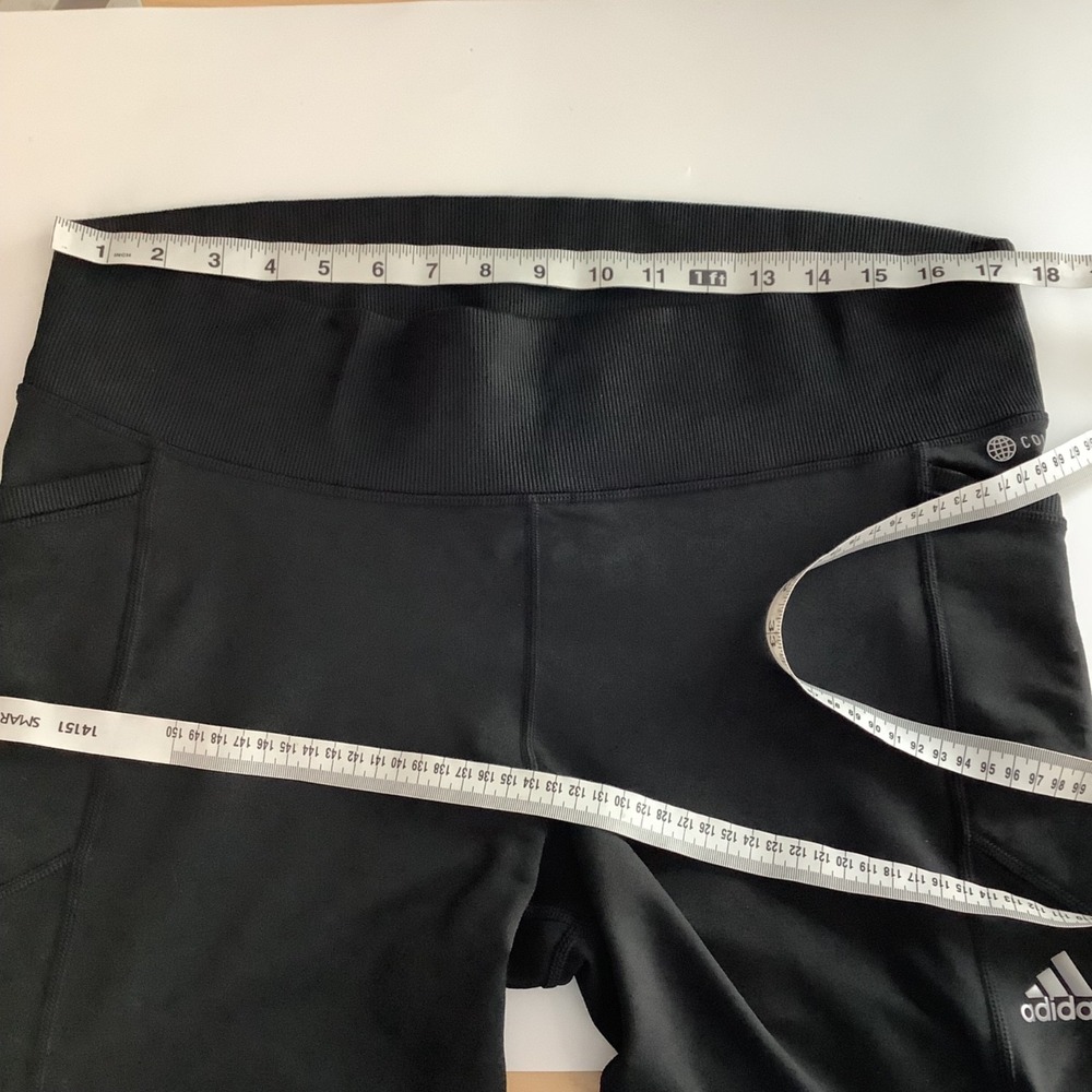Adidas Optime Stash 7/8 Training Leggings Black w/ Thigh Pockets Sz XL - Picture 7 of 10